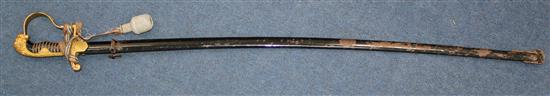 A German Third Reich officers sword by Paul Weyersberg, Solingen, overall incl. scabbard 42.5in.